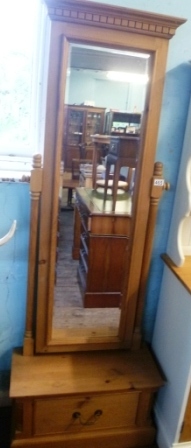 0465-Pine-Framed-Cheval-Mirror