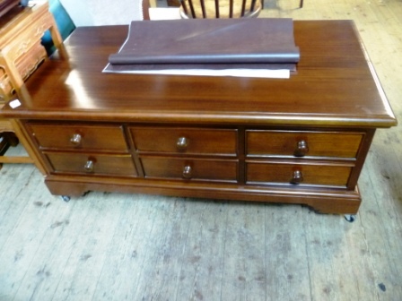 0482-Modern-Mahogany-Multi-Drawer-Coffee-Table