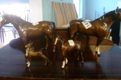 0145-2-Large-Beswick-Brown-Horses-1-AF-and-2-Beswick-Foals
