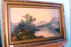 0376-Gilt-Framed-Painting-of-Riverside-Scene-by-W-Collins